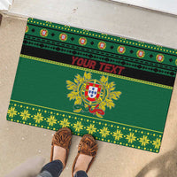 Personalized Portugal Christmas Rubber Doormat Emblem With Flag Style - Wonder Print Shop