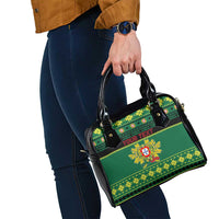 Personalized Portugal Christmas Shoulder Handbag Emblem With Flag Style - Wonder Print Shop