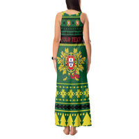 Personalized Portugal Christmas Tank Maxi Dress Emblem With Flag Style - Wonder Print Shop