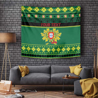 Personalized Portugal Christmas Tapestry Emblem With Flag Style - Wonder Print Shop