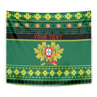 Personalized Portugal Christmas Tapestry Emblem With Flag Style - Wonder Print Shop
