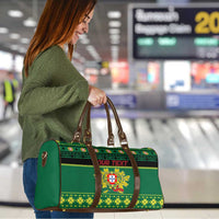 Personalized Portugal Christmas Travel Bag Emblem With Flag Style - Wonder Print Shop