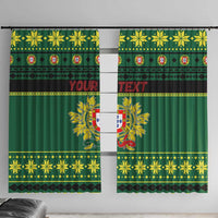 Personalized Portugal Christmas Window Curtain Emblem With Flag Style - Wonder Print Shop