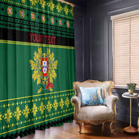 Personalized Portugal Christmas Window Curtain Emblem With Flag Style - Wonder Print Shop