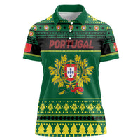Personalized Portugal Christmas Women Polo Shirt Emblem With Flag Style - Wonder Print Shop