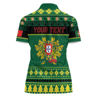 Personalized Portugal Christmas Women Polo Shirt Emblem With Flag Style - Wonder Print Shop