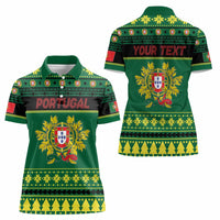 Personalized Portugal Christmas Women Polo Shirt Emblem With Flag Style - Wonder Print Shop
