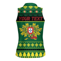 Personalized Portugal Christmas Women Sleeveless Polo Shirt Emblem With Flag Style - Wonder Print Shop