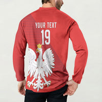 Custom Poland Football Button Sweatshirt Go Bialo-Czerwoni Champions Red