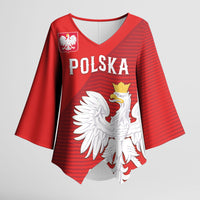 Custom Poland Football Kimono Sleeve Blouse Go Bialo-Czerwoni Champions Red