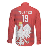 Custom Poland Football Long Sleeve Button Shirt Go Bialo-Czerwoni Champions Red