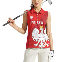 Custom Poland Football Women Sleeveless Polo Shirt Go Bialo-Czerwoni Champions Red