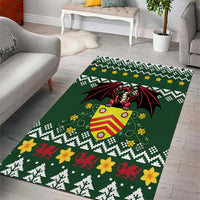 Glamorgan Wales Christmas Area Rug Cymru Dragon And Daffodil - Wonder Print Shop