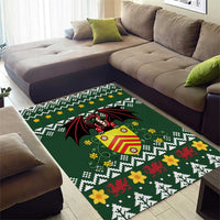 Glamorgan Wales Christmas Area Rug Cymru Dragon And Daffodil - Wonder Print Shop