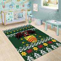 Glamorgan Wales Christmas Area Rug Cymru Dragon And Daffodil - Wonder Print Shop