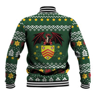 Glamorgan Wales Christmas Baseball Jacket Cymru Dragon And Daffodil - Wonder Print Shop