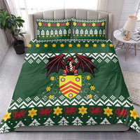 Glamorgan Wales Christmas Bedding Set Cymru Dragon And Daffodil - Wonder Print Shop