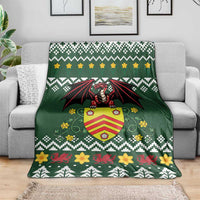 Glamorgan Wales Christmas Blanket Cymru Dragon And Daffodil - Wonder Print Shop