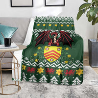 Glamorgan Wales Christmas Blanket Cymru Dragon And Daffodil - Wonder Print Shop