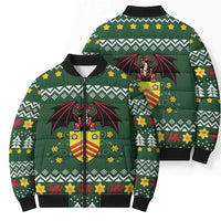 Glamorgan Wales Christmas Bomber Puffer Jacket Cymru Dragon And Daffodil - Wonder Print Shop