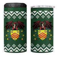 Glamorgan Wales Christmas 4 in 1 Can Cooler Tumbler Cymru Dragon And Daffodil - Wonder Print Shop