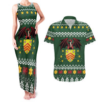 Glamorgan Wales Christmas Couples Matching Tank Maxi Dress and Hawaiian Shirt Cymru Dragon And Daffodil - Wonder Print Shop