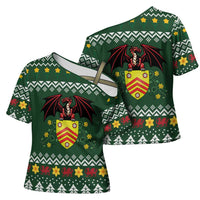 Glamorgan Wales Christmas Cross Shoulder Shirt Cymru Dragon And Daffodil - Wonder Print Shop