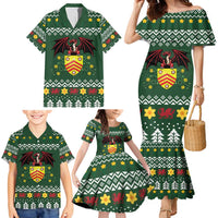 Glamorgan Wales Christmas Family Matching Mermaid Dress and Hawaiian Shirt Cymru Dragon And Daffodil - Wonder Print Shop