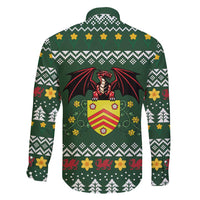 Glamorgan Wales Christmas Family Matching Short Sleeve Bodycon Dress and Hawaiian Shirt Cymru Dragon And Daffodil - Wonder Print Shop