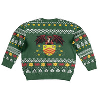 Glamorgan Wales Christmas Kid Ugly Christmas Sweater Cymru Dragon And Daffodil - Wonder Print Shop