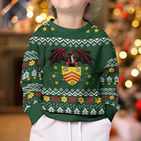 Glamorgan Wales Christmas Kid Ugly Christmas Sweater Cymru Dragon And Daffodil - Wonder Print Shop
