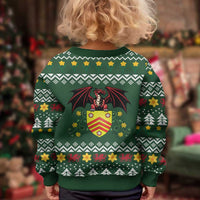 Glamorgan Wales Christmas Kid Ugly Christmas Sweater Cymru Dragon And Daffodil - Wonder Print Shop