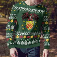 Glamorgan Wales Christmas Ugly Christmas Sweater Cymru Dragon And Daffodil - Wonder Print Shop