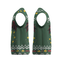 Glamorgan Wales Christmas Knitted V-Neck Vest Cymru Dragon And Daffodil - Wonder Print Shop