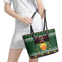 Glamorgan Wales Christmas Leather Tote Bag Cymru Dragon And Daffodil - Wonder Print Shop
