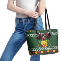 Glamorgan Wales Christmas Leather Tote Bag Cymru Dragon And Daffodil - Wonder Print Shop
