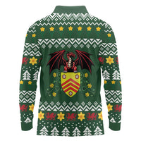 Glamorgan Wales Christmas Long Sleeve Polo Shirt Cymru Dragon And Daffodil - Wonder Print Shop