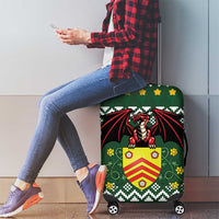 Glamorgan Wales Christmas Luggage Cover Cymru Dragon And Daffodil - Wonder Print Shop