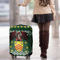 Glamorgan Wales Christmas Luggage Cover Cymru Dragon And Daffodil - Wonder Print Shop