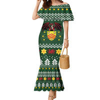 Glamorgan Wales Christmas Mermaid Dress Cymru Dragon And Daffodil - Wonder Print Shop