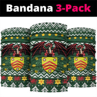 Glamorgan Wales Christmas Neck Gaiter Cymru Dragon And Daffodil - Wonder Print Shop