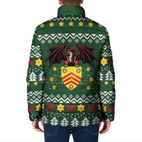 Glamorgan Wales Christmas Padded Jacket Cymru Dragon And Daffodil - Wonder Print Shop