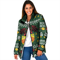 Glamorgan Wales Christmas Padded Jacket Cymru Dragon And Daffodil - Wonder Print Shop