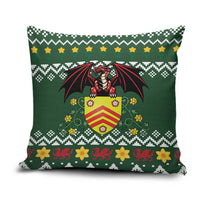 Glamorgan Wales Christmas Pillow Cover Cymru Dragon And Daffodil - Wonder Print Shop