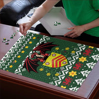 Glamorgan Wales Christmas Puzzle Cymru Dragon And Daffodil - Wonder Print Shop