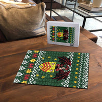 Glamorgan Wales Christmas Puzzle Cymru Dragon And Daffodil - Wonder Print Shop