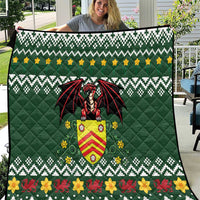 Glamorgan Wales Christmas Quilt Cymru Dragon And Daffodil - Wonder Print Shop