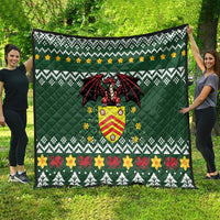 Glamorgan Wales Christmas Quilt Cymru Dragon And Daffodil - Wonder Print Shop