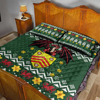 Glamorgan Wales Christmas Quilt Bed Set Cymru Dragon And Daffodil - Wonder Print Shop