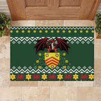 Glamorgan Wales Christmas Rubber Doormat Cymru Dragon And Daffodil - Wonder Print Shop